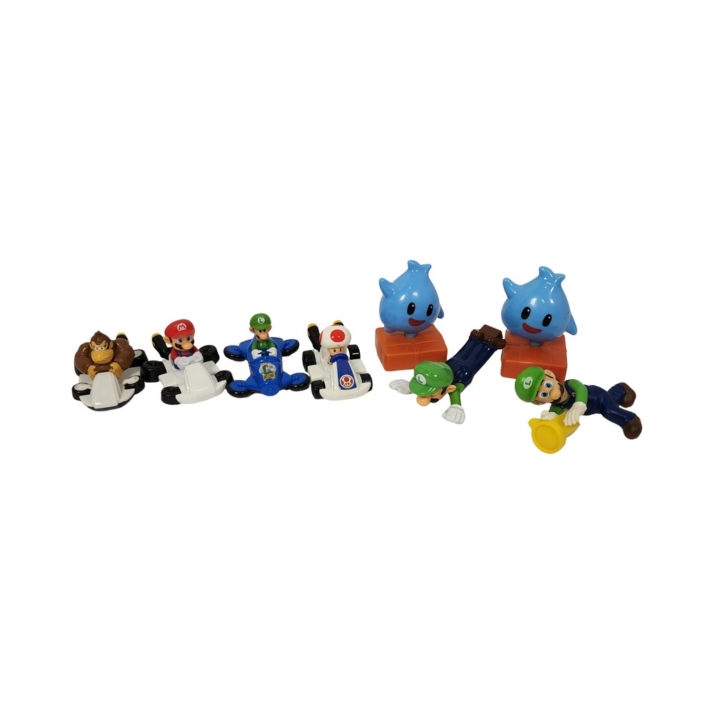 Nintendo Mario‎ Kart Mini Figures Donkey Kong Mario Luigi Toad Wobbly Toy Lot